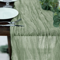 10FT Gauze Table Runner Cheesecloth Fabric For Wedding Arch, Arbor Decor - Dusty Sage Green