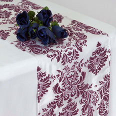 Taffeta Flocking Table Runner | Taffeta Table Overlay Topper