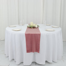 12inch x 108inch Dusty Rose Premium Velvet Sheen Finish Table Runner