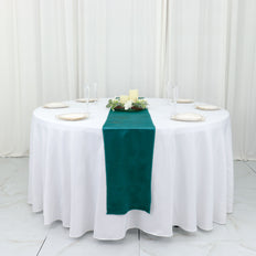 12inch x 108inch Peacock Teal Premium Velvet Sheen Finish Table Runner