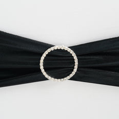2" Silver Circle Diamond Chair Buckle Sash Pin