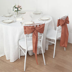 5 PCS | 6" x 108" Terracotta Polyester Chair Sash