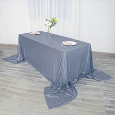 90x156inch Dusty Blue Premium Sequin Rectangle Tablecloth