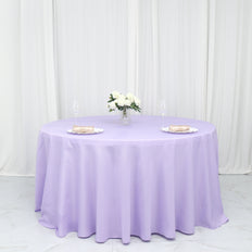 132inch Lavender Polyester Round Tablecloth, Reusable Linen Tablecloth
