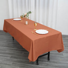 60x102Inch Terracotta  Polyester Rectangular Tablecloth