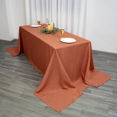 90inch x 156inch Terracotta Polyester Rectangular Tablecloth