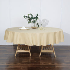90 inch Champagne Polyester Round Tablecloth