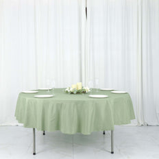 90inch Sage Green Polyester Round Tablecloth, Reusable Linen Tablecloth