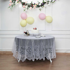 Lace Tablecloths, 90 inch Round Tablecloth, White Round Tablecloths