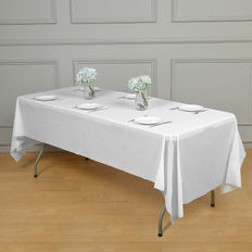 Rectangle Vinyl Tablecloth, PVC Plastic Spill Proof Disposable Waterproof Tablecloths