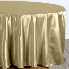 108inch Champagne Satin Round Tablecloth