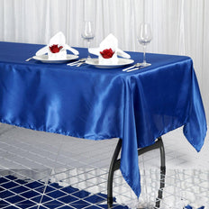 60x102 Royal Blue Satin Rectangular Tablecloth