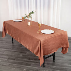 60x102 inches Terracotta Satin Rectangular Tablecloth