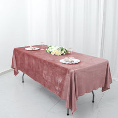 60x102inch Dusty Rose Premium Sheen Velvet Rectangle Tablecloth