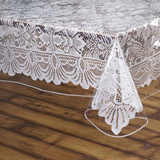 60" x 108" Clear 10 Mil Thick Eco-friendly Vinyl Waterproof Tablecloth PVC Rectangle Disposable Tablecloth#whtbkgd