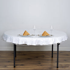 70 inch Clear 10 Mil Thick Eco-friendly Vinyl Waterproof Tablecloth PVC Round Disposable Tablecloth